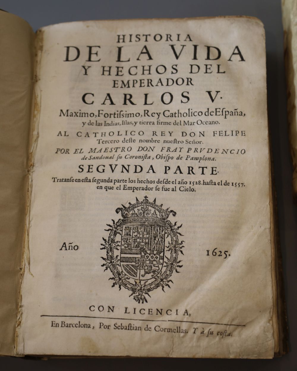 Sandoval, Prudencio de, ca.1560-1620. - Historia de la vida y hechos del emperador Carlos V, 2 vols, limp vellum, quarto,